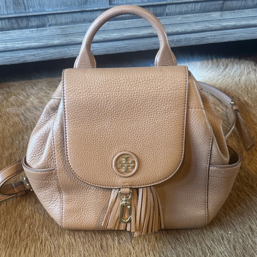 Tory Burch Tan Leather Backpack